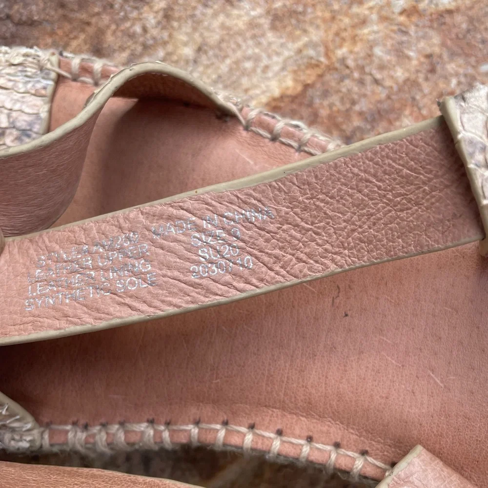 Madewell “Malia” Espadrille Sandal in Snake Embossed Leather
